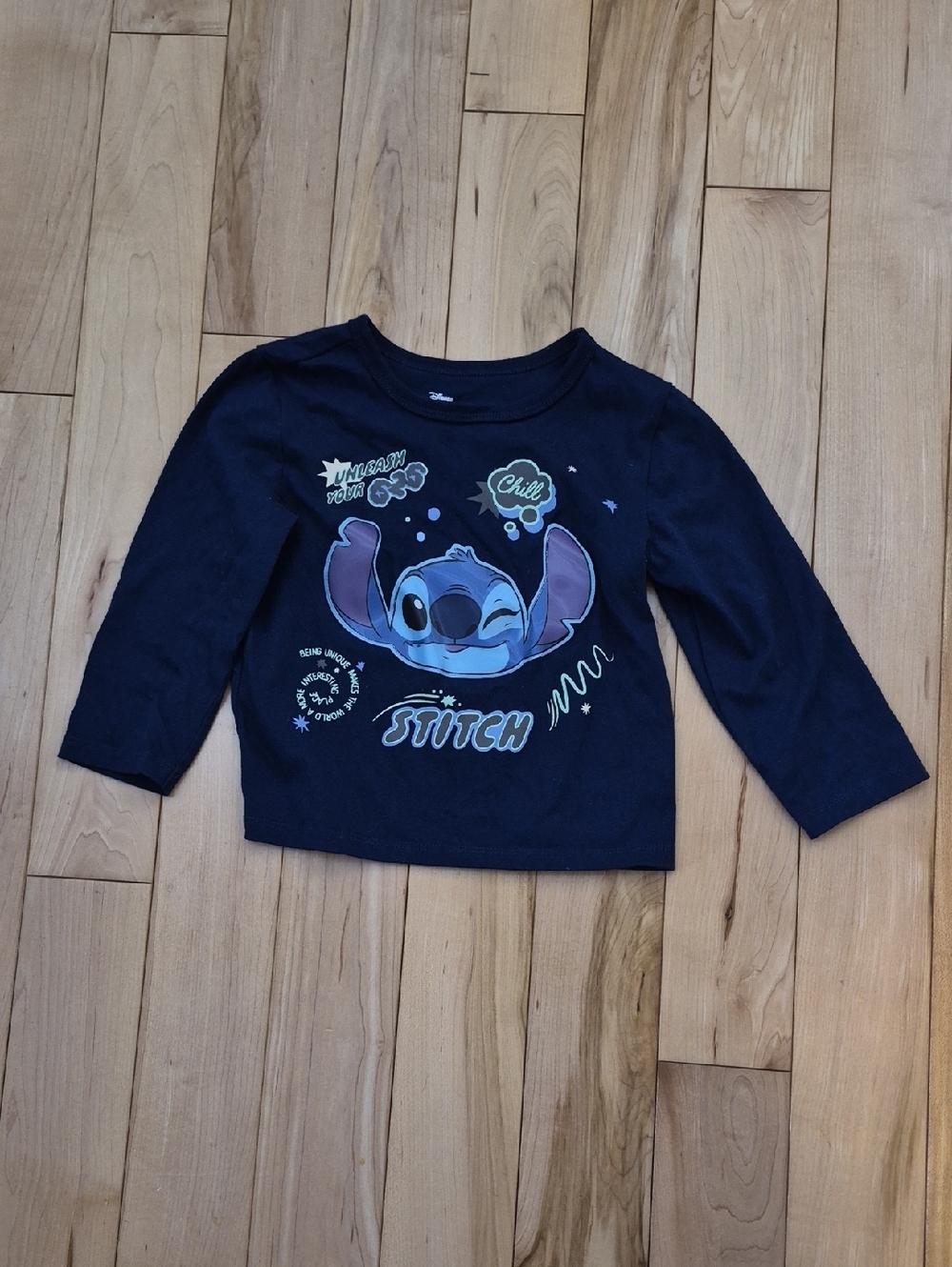 Girls Size 4T Disney Stitch Graphic Long-Sleeve Kids Top